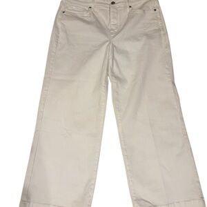 NYDJ White Crop Wide-Leg Jeans